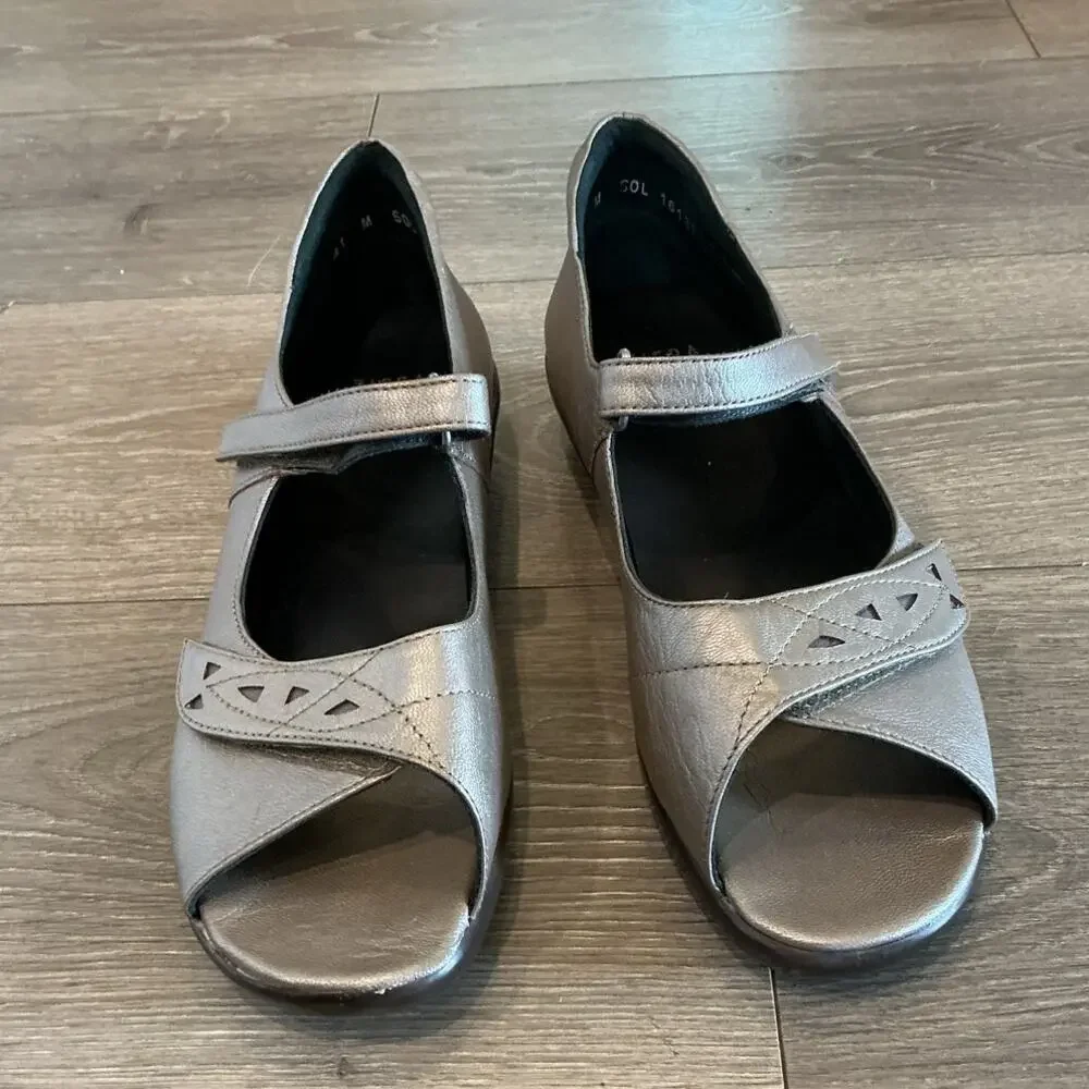 Ziera Womens Sandals‎ US 9.5 10 EU 41 Comfort Pewter Grey Boho Lagenlook Lagom